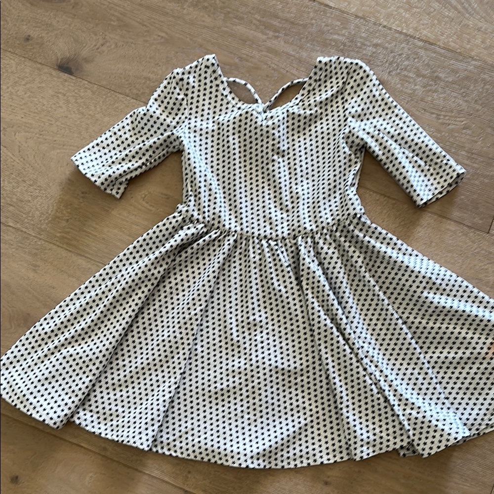 Dot Dot Smile Black and White Pleated Cold Shoulder Sundress